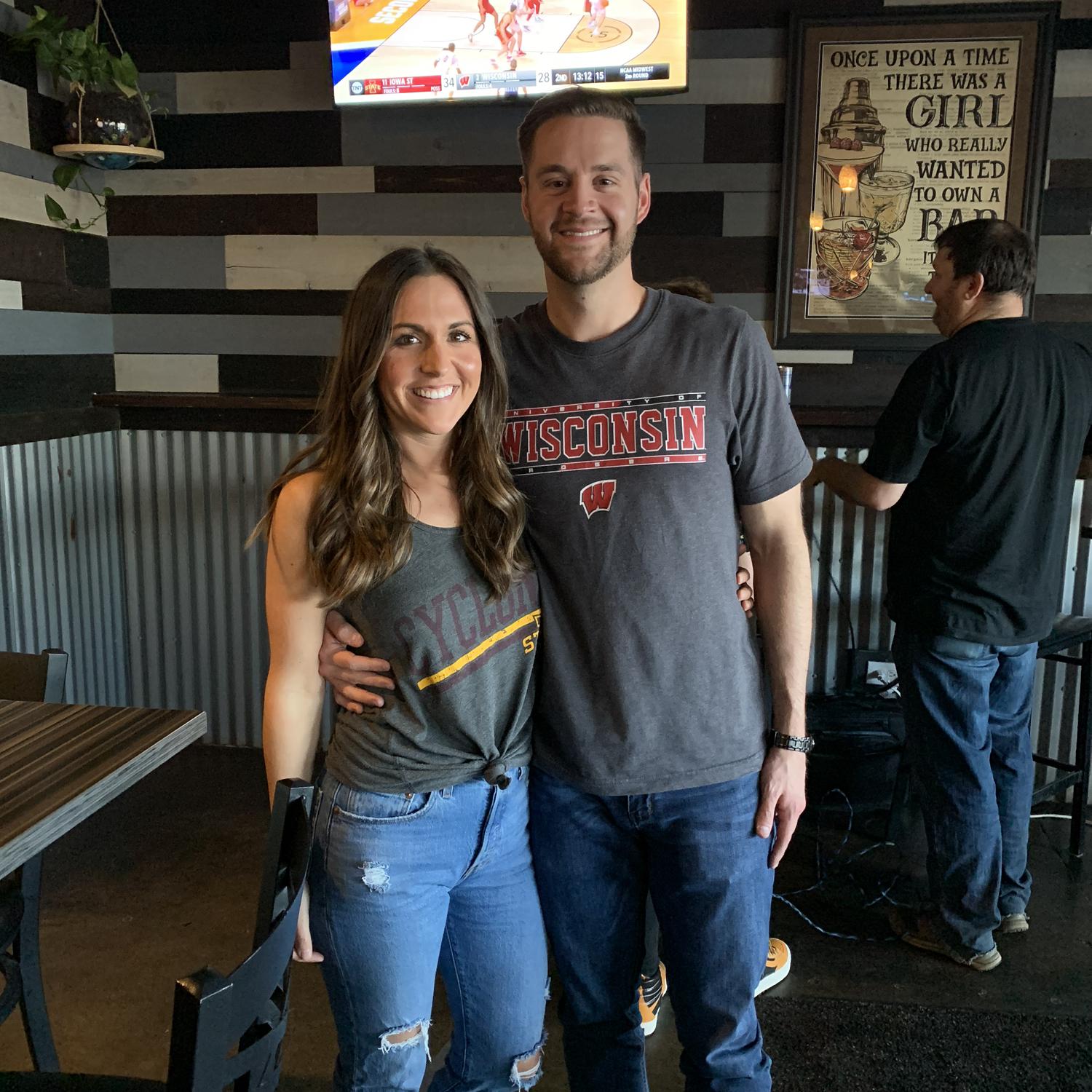 3/20/22 - Iowa State vs. Wisconsin basketball game watch. Iowa State wins AND we won trivia that night!