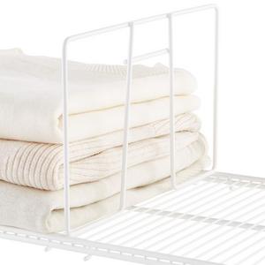 White elfa Ventilated Wire Shelf Dividers
