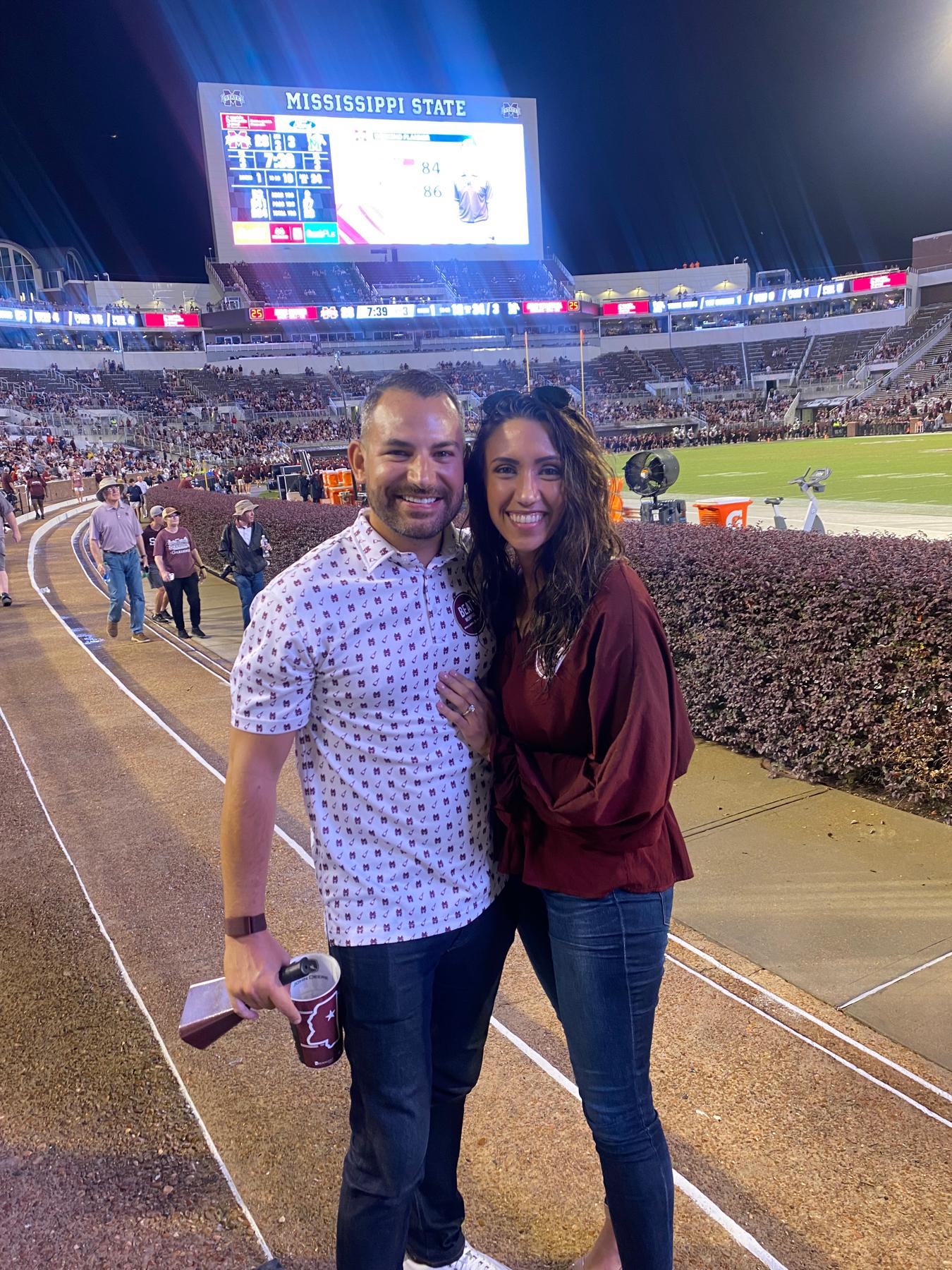 First Mississippi State game in the pouring rain!