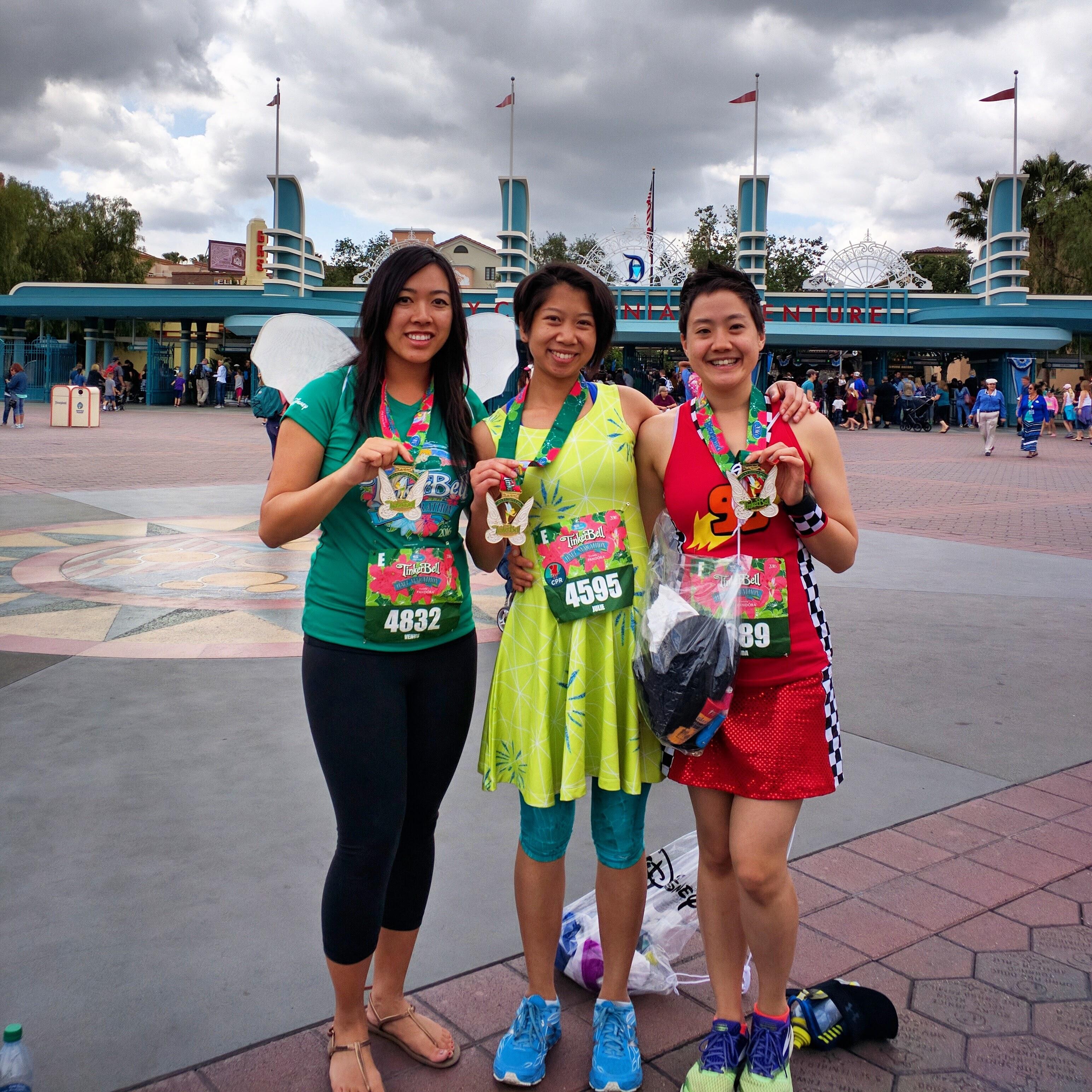 We both ran our first half marathon at the Tinkerbell Half Marathon in Disneyland in 2015.