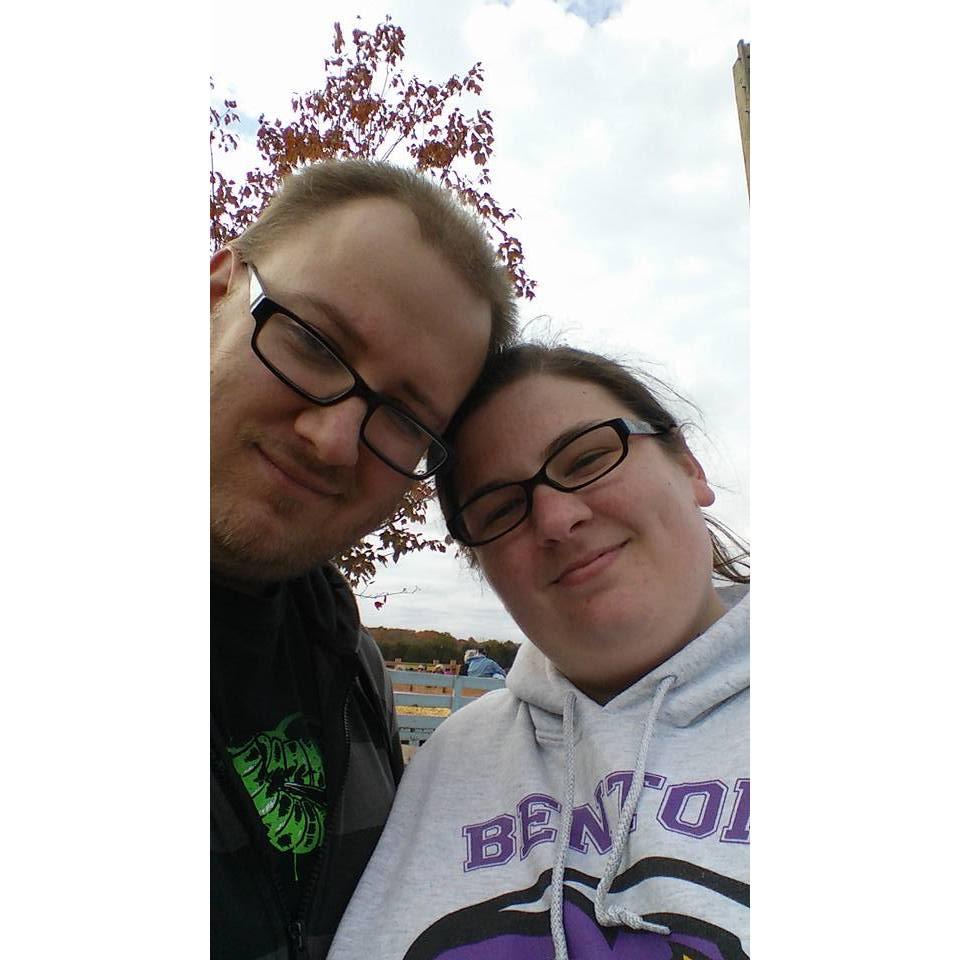 2015, celebrating our five year anniversary at Cox Farms! Looks like we have gone every year since this picture was taken, but forgot to take a picture in 2018!