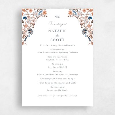 Blue Wedding Program - Spasso