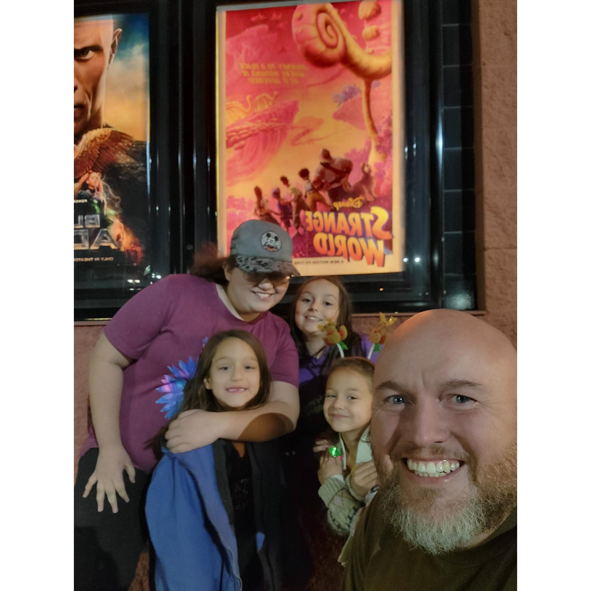 Justin braves the movies with the Middles and Littles.