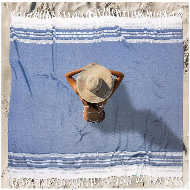 Oversized Turkish Beach Towel Blanket XXL Cotton Sandproof Towels Boho Woven Extra Large Big Sand Free Giant Throw Thick Blankets Huge Quilt XL Picnic Camping Necessities Cloud For Adult Gifts