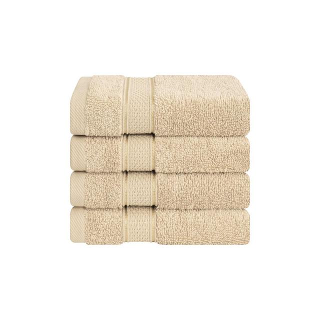 American Soft Linen Salem 4 Pack Washcloth Set, 100% Cotton Washcloth Hand Face Towels for Bathroom and Kitchen, Sand Taupe