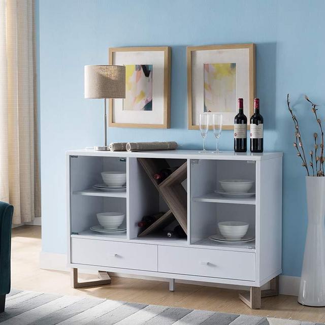 Smart Home 171966 Wine Cabinet Sideboard Buffet (Two-Tone Finish)