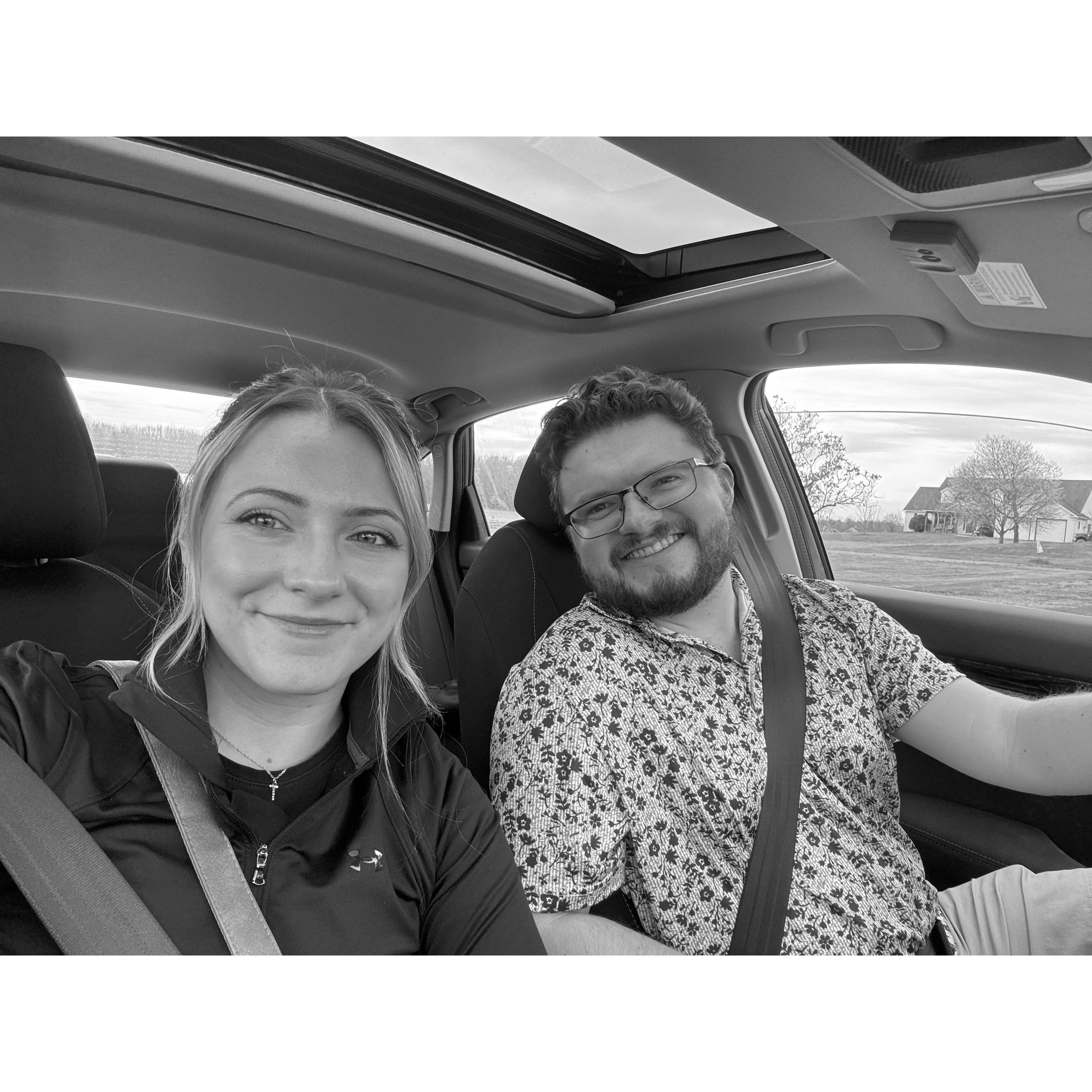 On our way to golf on one of the first warm spring days we had in 2024.