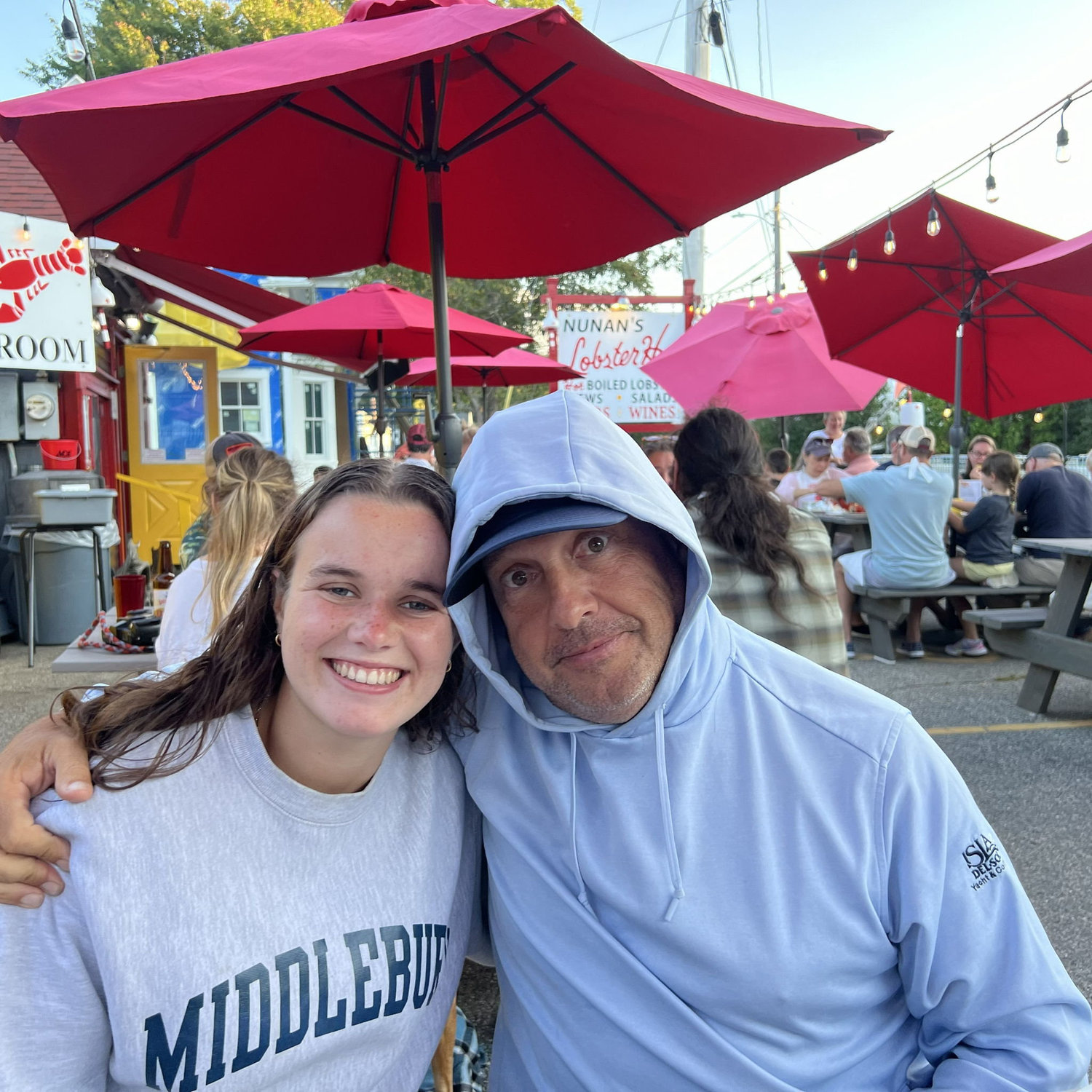 Uncle Thad and B at the famous Noonans Cape Porpoise, ME
