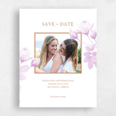 Pink Photo Wedding Save the Date - Milna Portrait