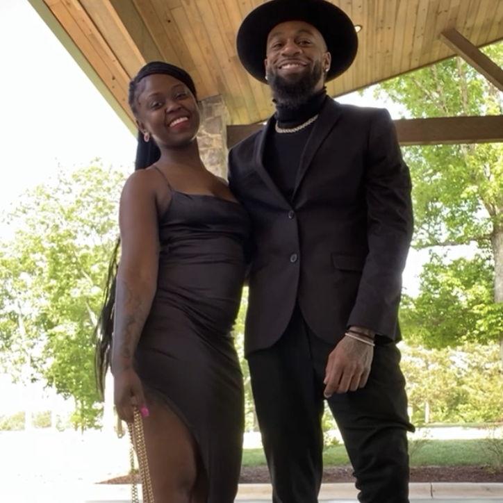 Our first wedding together