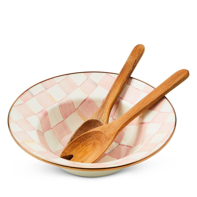 Mackenzie-Childs Rosy Check Salad Serving Set