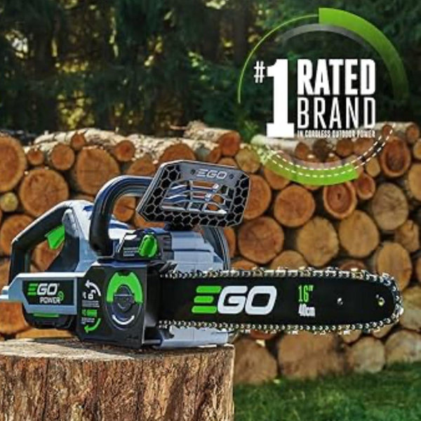 EGO POWER+ Chain Saw, 16” Battery Powered Chainsaw, Electric Cordless, Includes 56V 4.0Ah Battery and Charger – CS1613