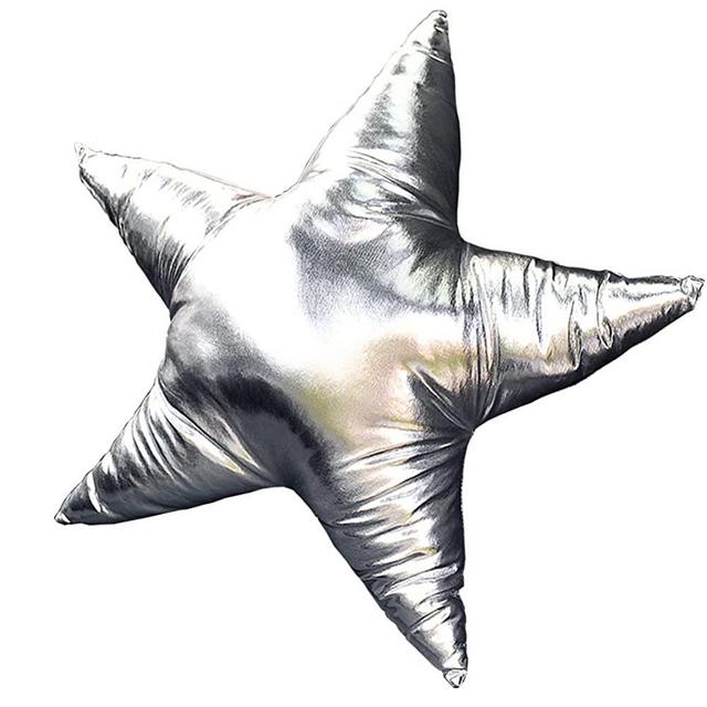 A.B Crew Shiny Cute Car Waist Cushion Back Support Cushion Home Sofa Decor(Silver Star)
