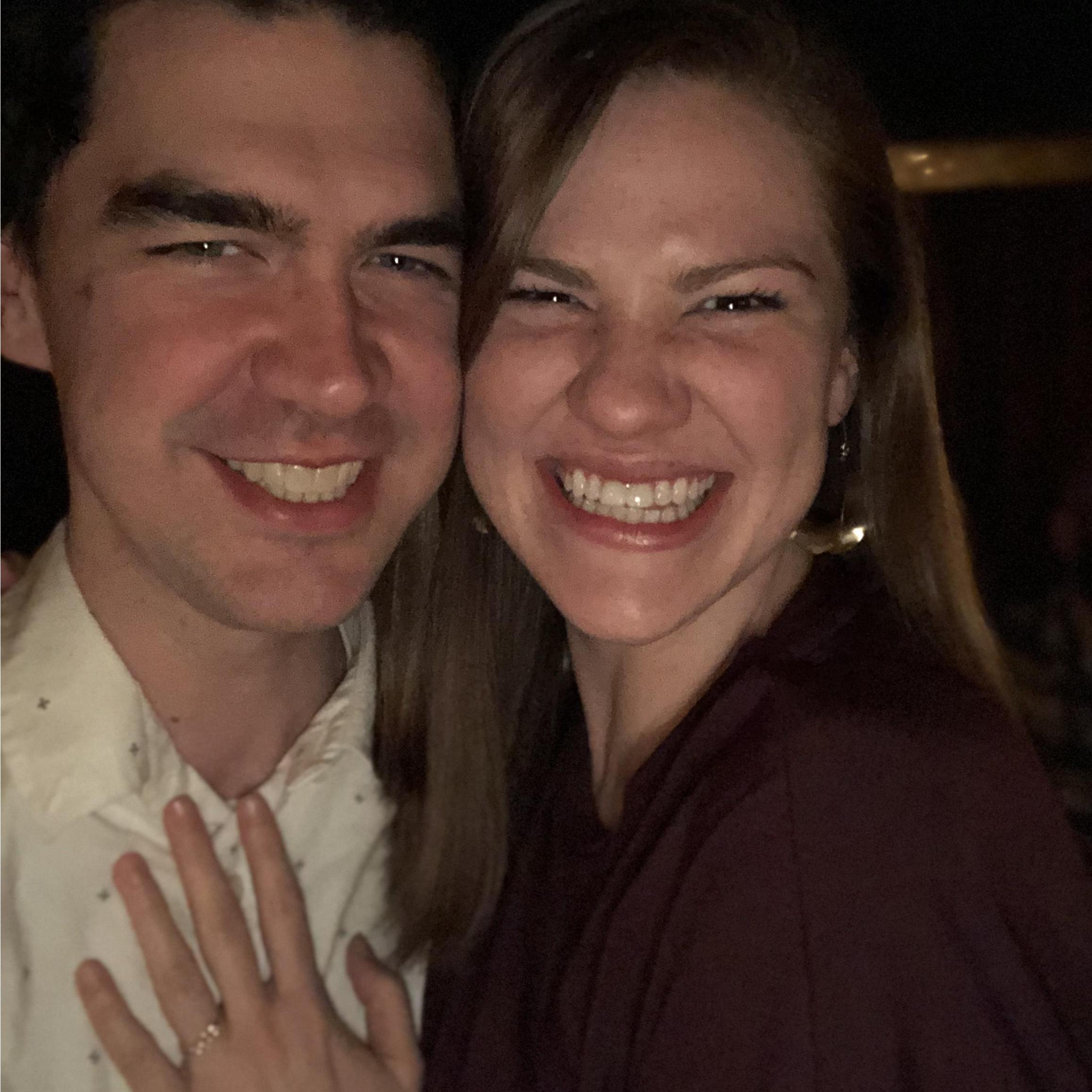 In the moment before, I had wiped all the mascara off my face because I cried a lot of ugly, happy tears when Sean proposed.