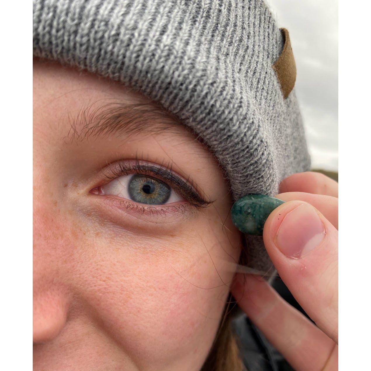 We found rocks on the beach to match each other's eyes!