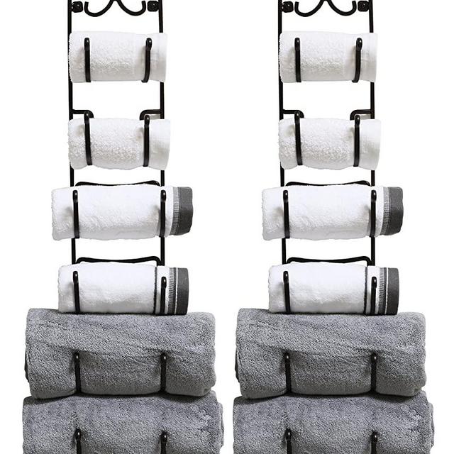 DecoBros 2 Pack Wall Mount Multi-Purpose Towel/Wine/Hat Rack,Bronze