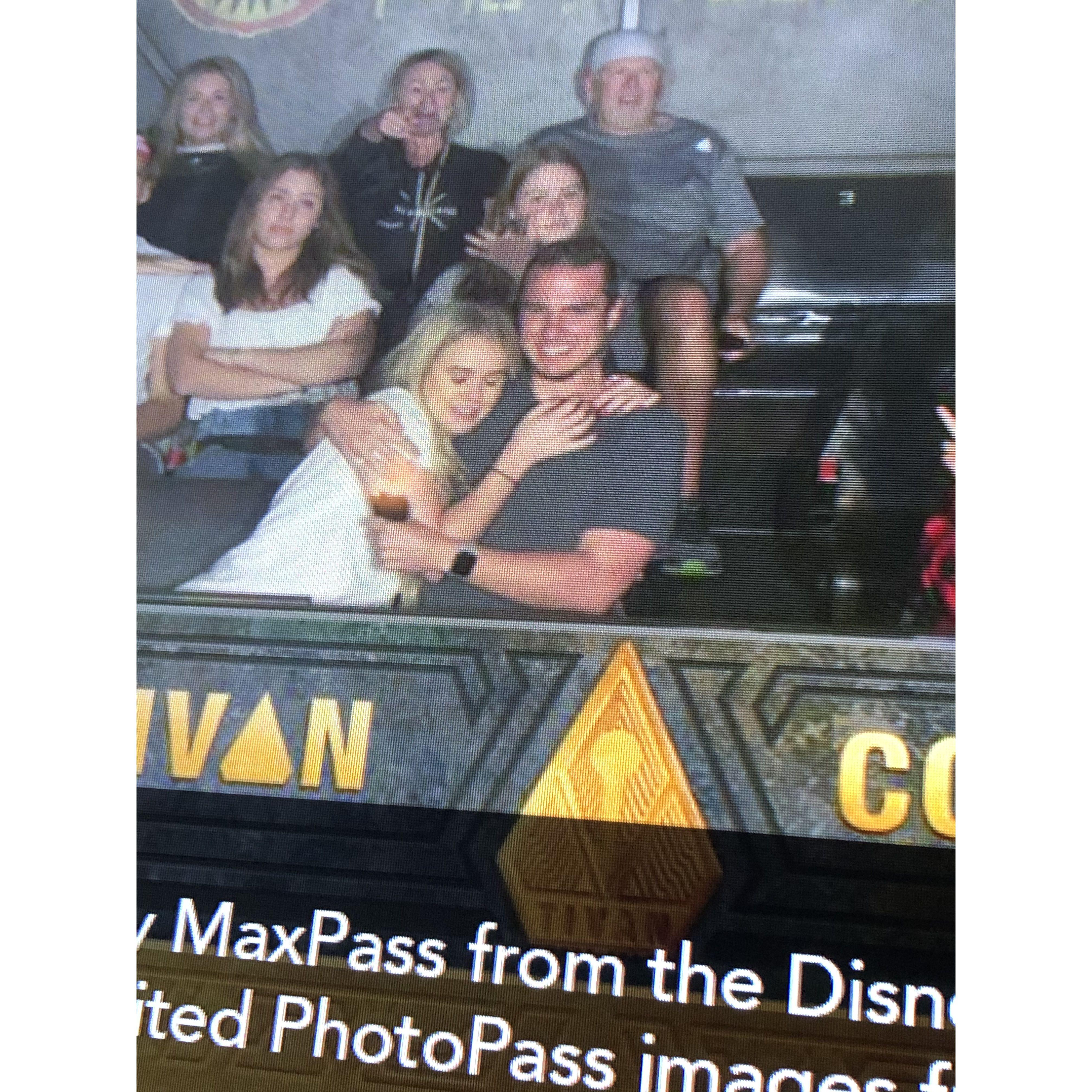 Casey tricking Emily onto the Tower of Terror