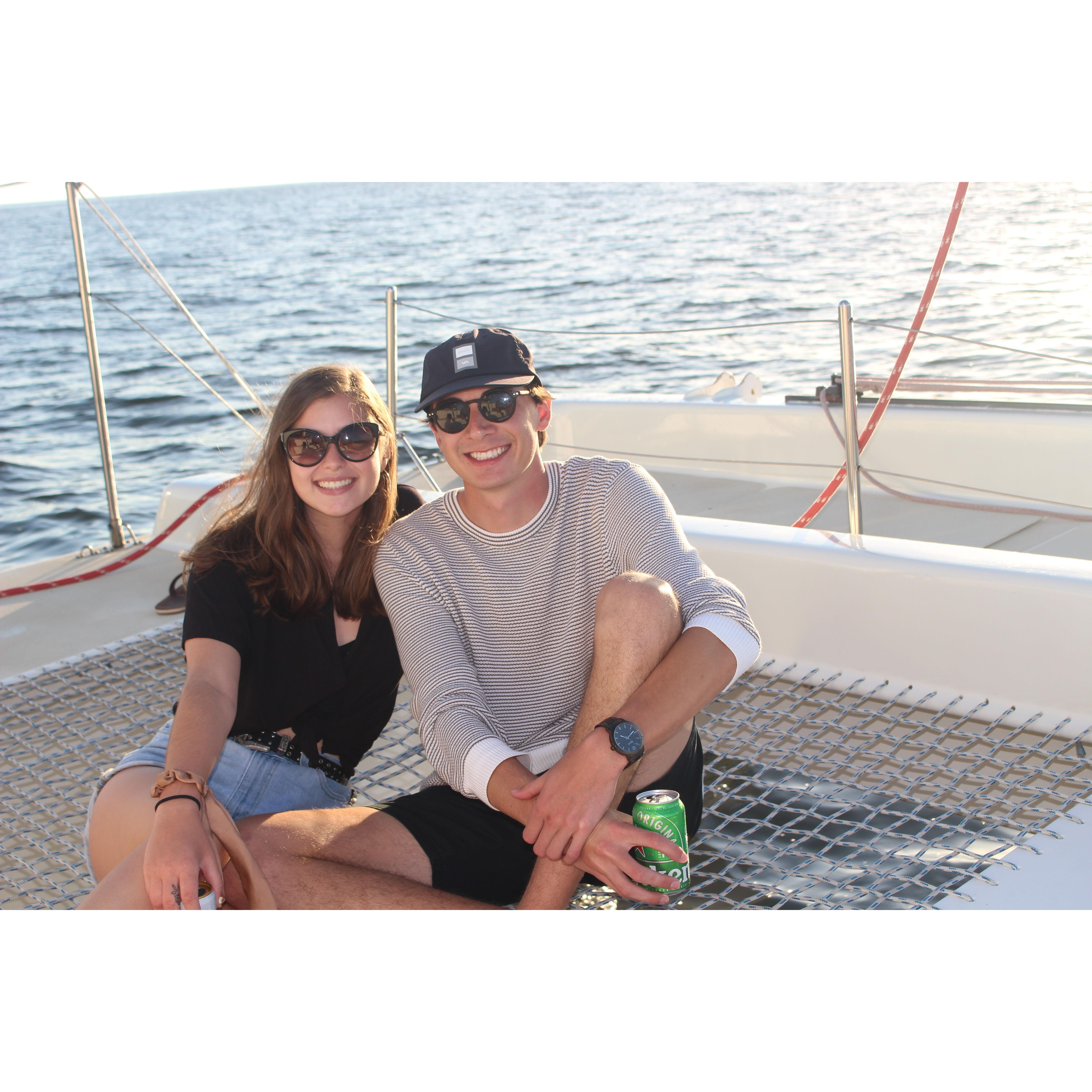 November 2020 - Catamaran ride with Sarah's family.