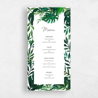 White Wedding Menu - Cartago