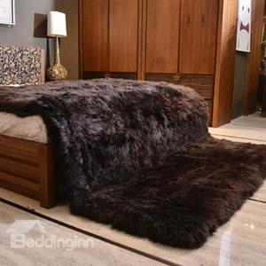 Luxury Style Dark Brown Shaggy Fuzzy Fur Fluffy Blanket