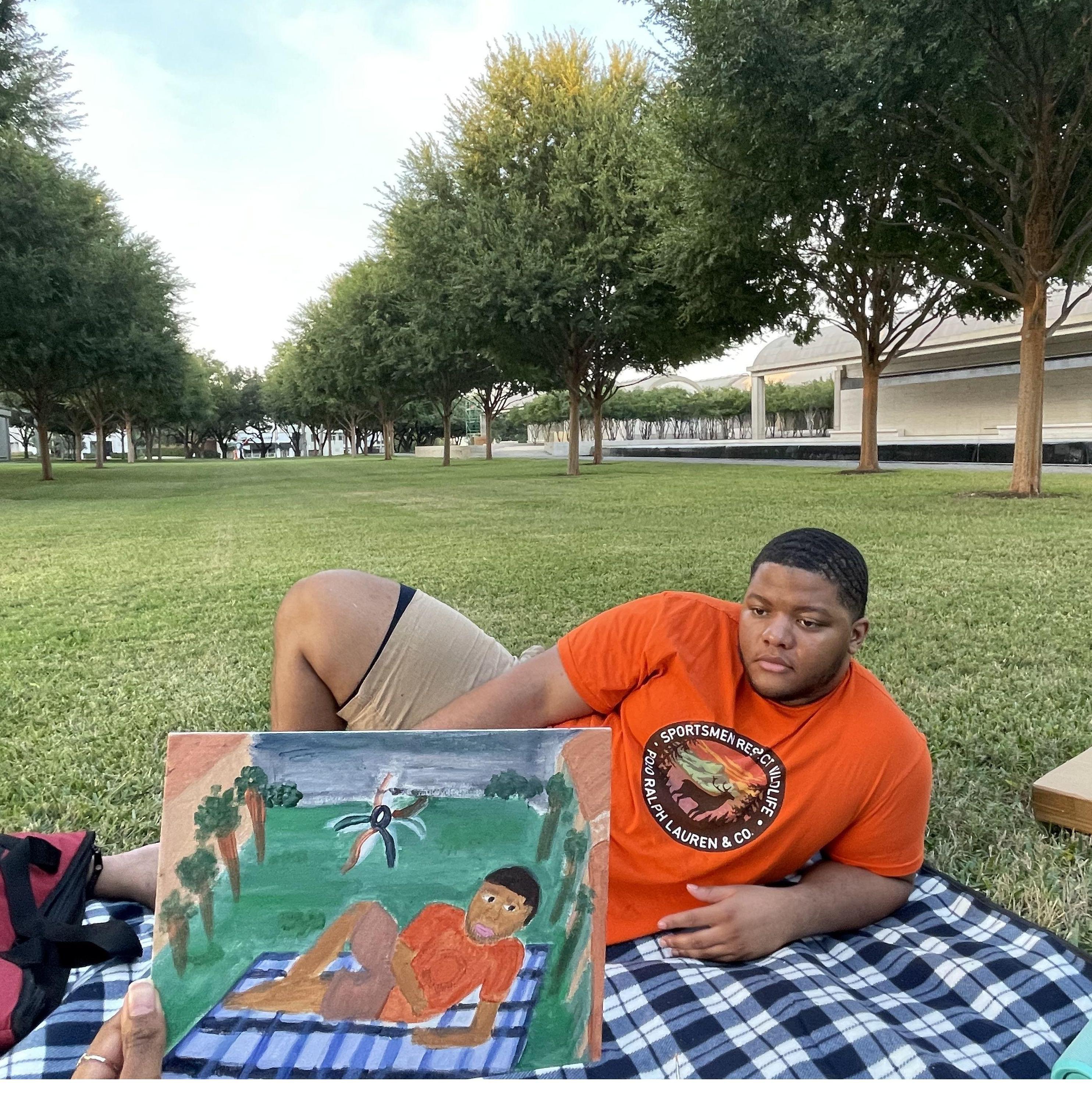 PICNIC/ PAINTING DATE- Jalyn's painting of Jamar - October 2021