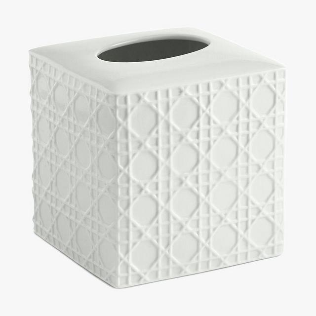 Lavoie Ceramic Tissue Box, White