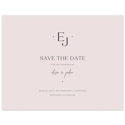 Light Mauve, Pink Wedding Digital Save the Date - Bayway Landscape