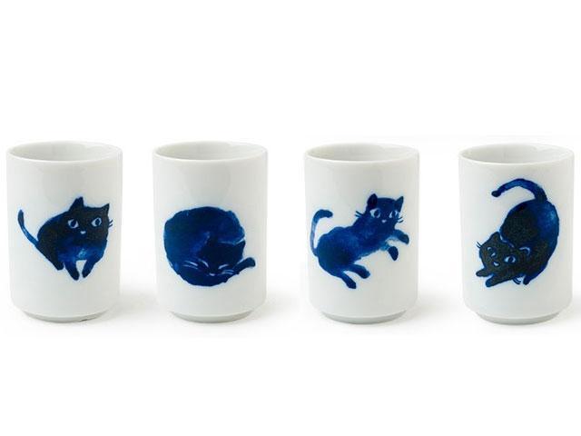 Midnight Blue Cat Teacup Set ( Available 9/20/21 )