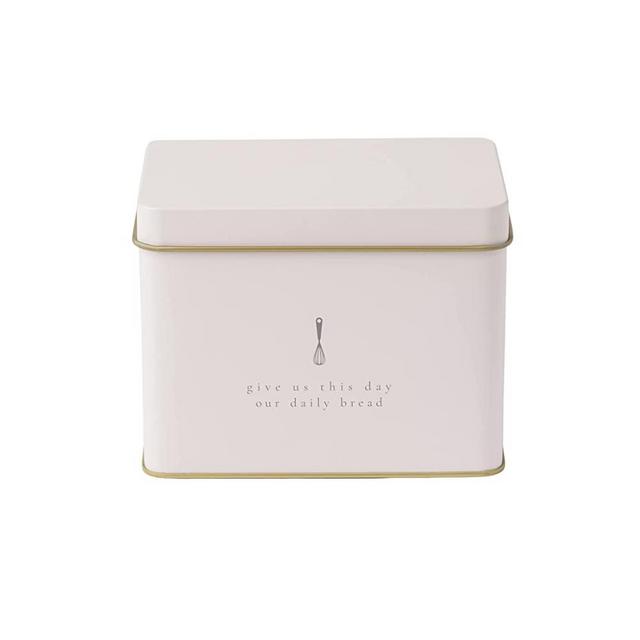 PPP Recipe Tin in Cream | Classic and Neutral | Includes 25 Blank Recipe Cards | Gold Metallic Interior | w/Whisk Design Printed | Made from High-Quality Heavy Steel | Decorative Recipe Box Holder