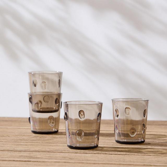 Dot Acrylic Drinkware, DOF, Set of 8, Smoke