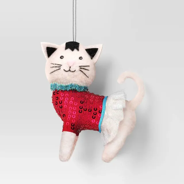4" Christmas Sweater Cat Ornament - Wondershop™