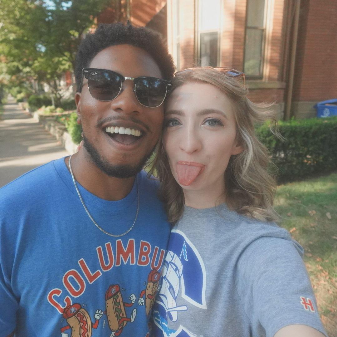 Walking to their first Clippers game together!