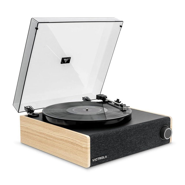 Victrola Eastwood LP – Bluetooth Record Player – 3-Speed Turntable, Audio Technica AT-3600L MM Cartridge, Vinyl Stream Bluetooth Output, Anti-Skip Floating Speaker System, RCA & 3.5mm Output (Natural)