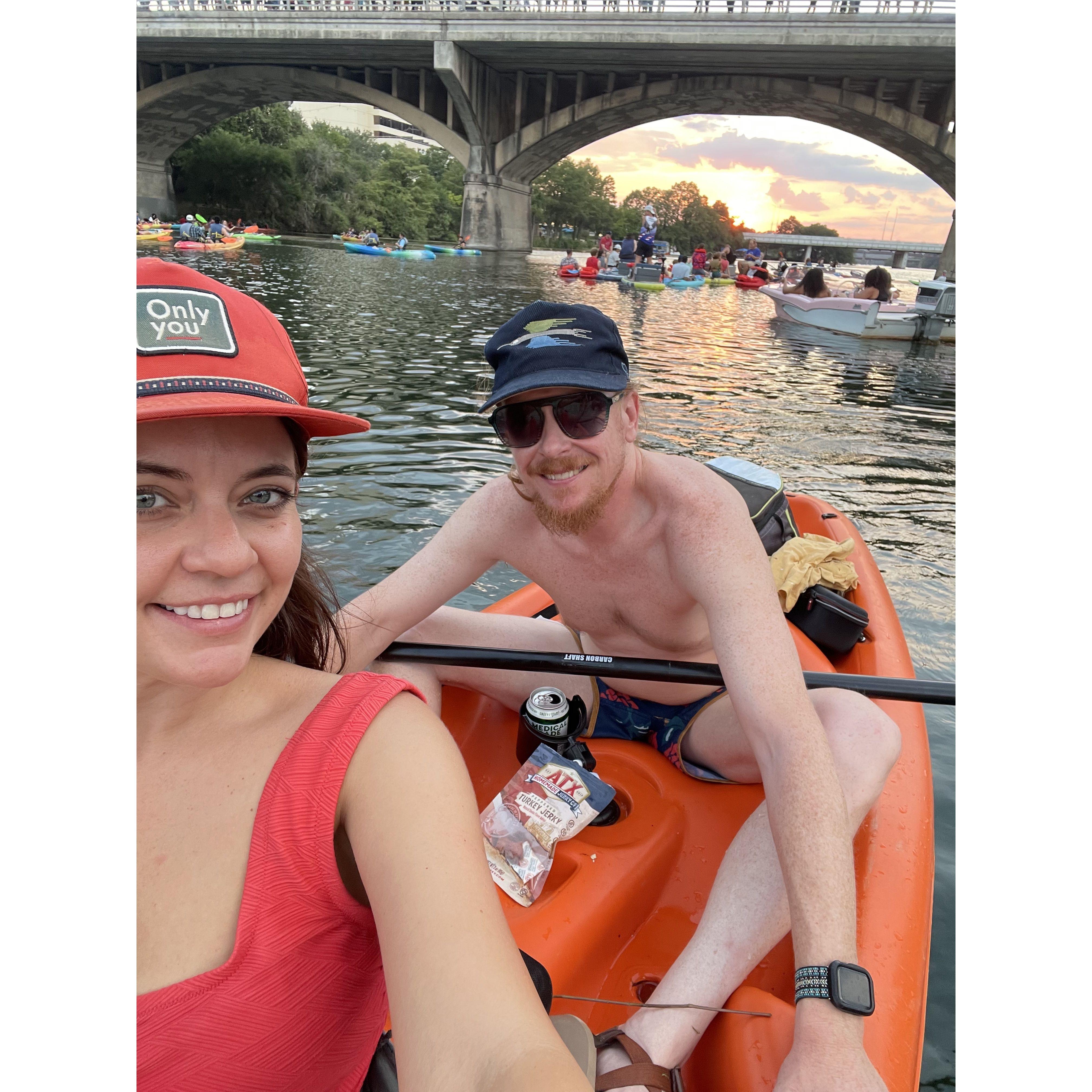Kayaking to see the bats