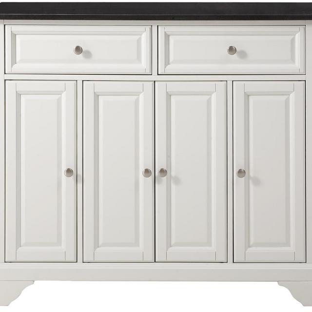 Crosley Furniture LaFayette Kitchen Island with Solid Black Granite Top - White