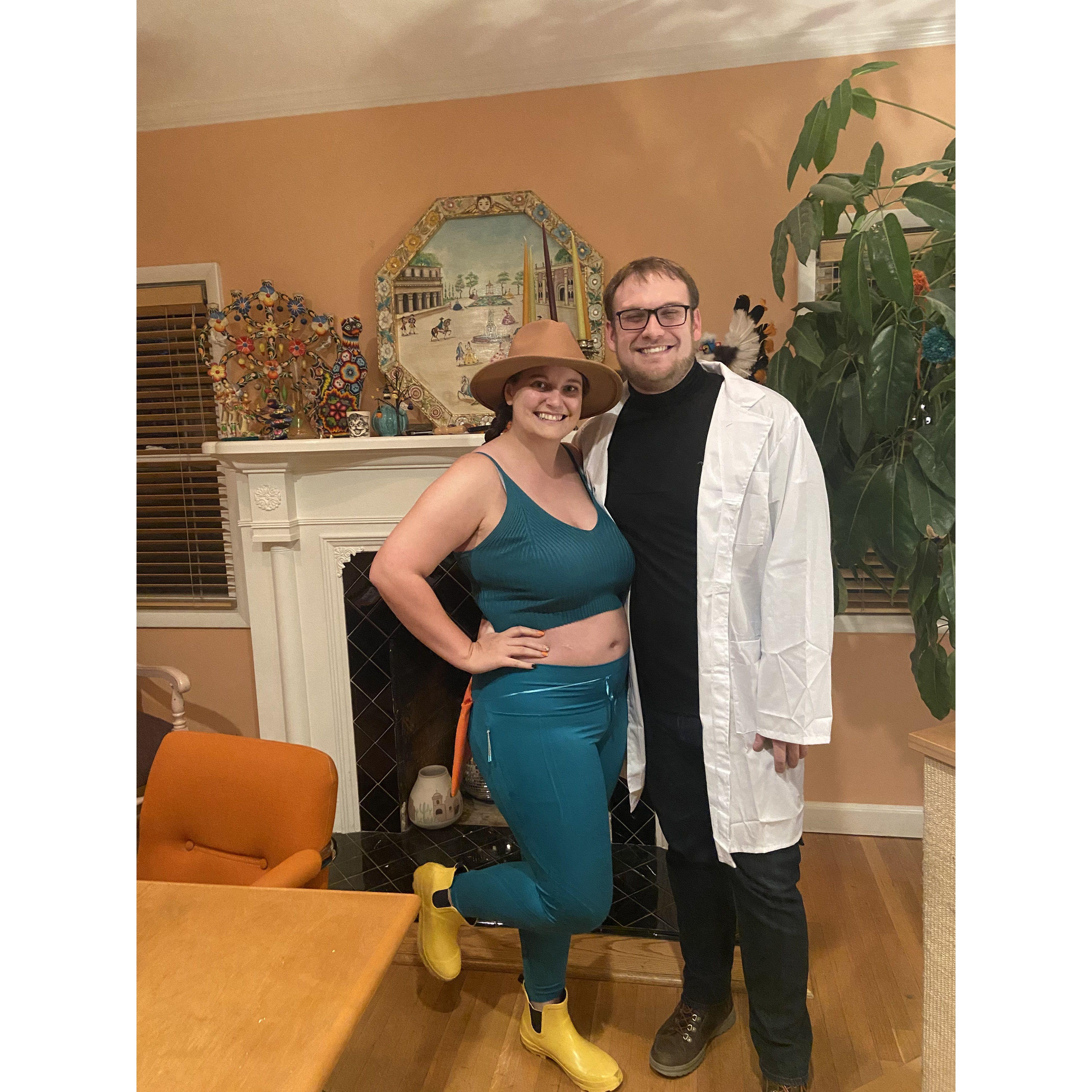 Dressing up for Halloween! Bonus points if you can guess what characters we are :)