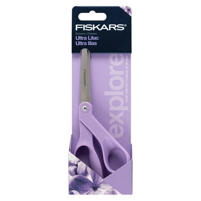 Fiskars Designer School Supplies 8" Craft Scissors with Stainless Steel Blades Ultra Lilac