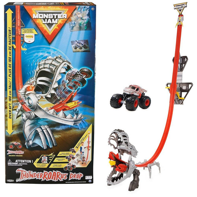 Monster Jam ThunderROARus Drop Playset with Exclusive Monster Truck, Over 6 Feet Tall, Lights and Sounds, Kids Toys for Boy and Girls Ages 4-6+