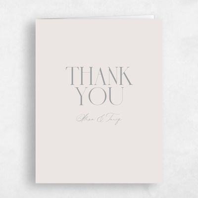 Linen, Beige Wedding Thank You - Seibel Portrait