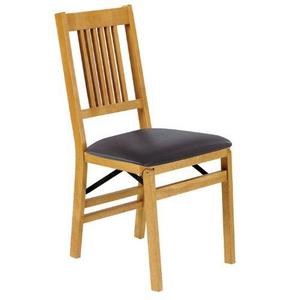 Mission Folding Chair - Set of 2 (Oak) (35.5"H x 16.5"W x 19.25"D)