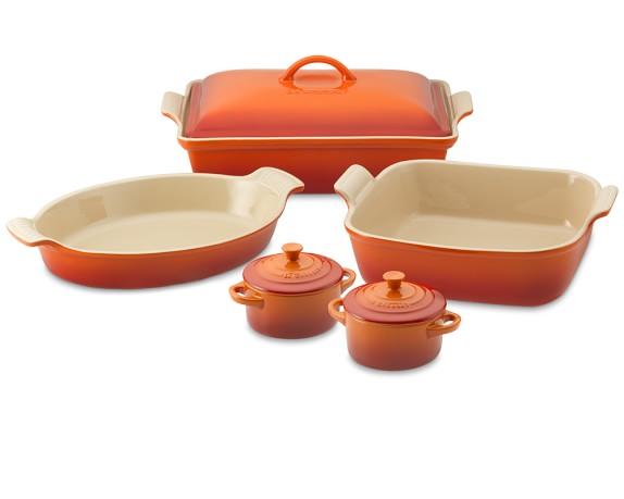 Le Creuset Stoneware 8-Piece Bakeware Set, Flame