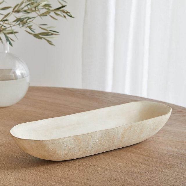 Rustic Centerpiece Trough, White, 21 Inch Length