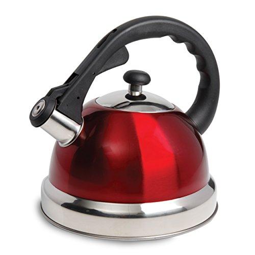 Mr Coffee Claredale Whistling Tea Kettle, 2.2 Quarts, Red