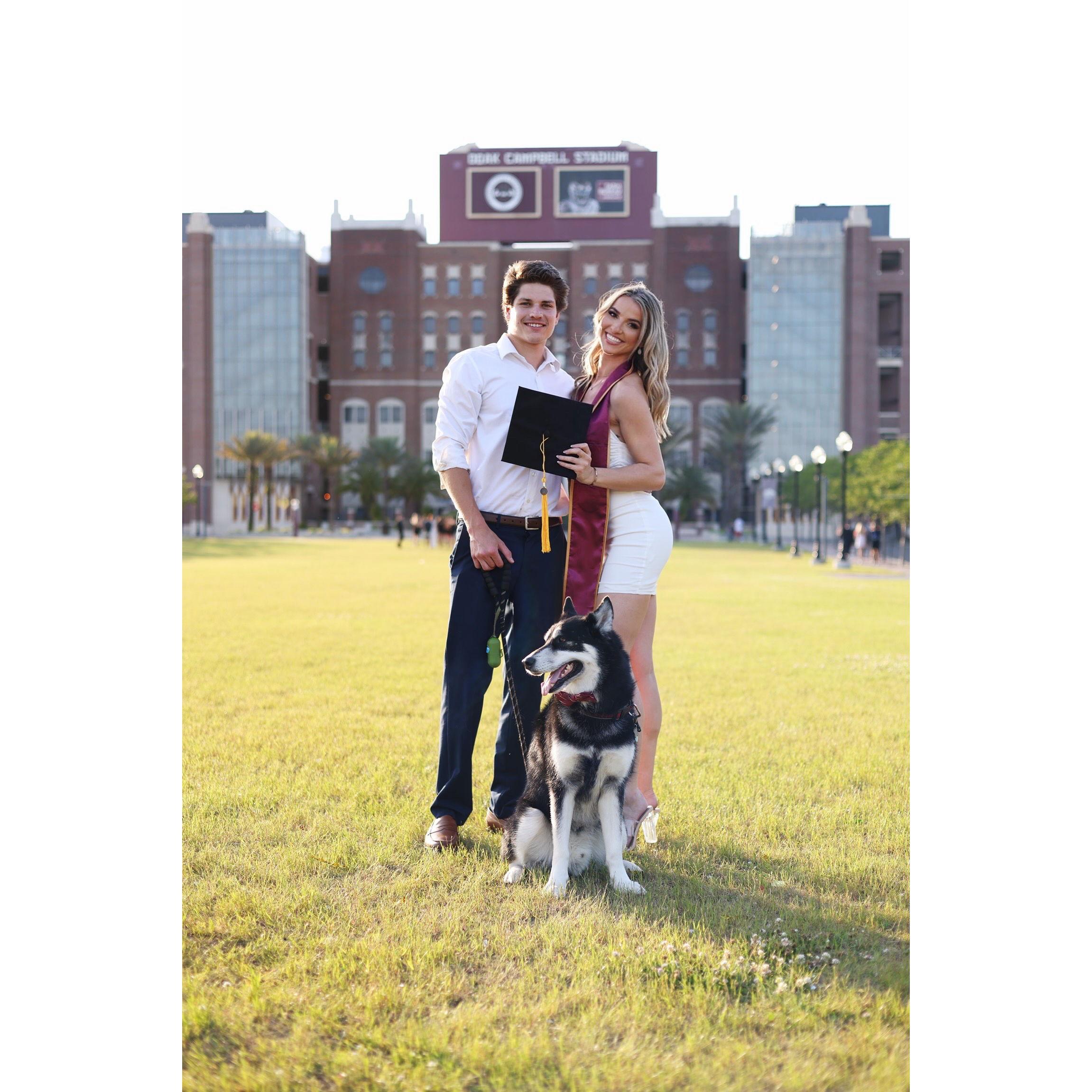 FSU 2022 Graduation photos with our dog, Buddy