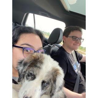 Our ride home from picking up Opal! May 2022