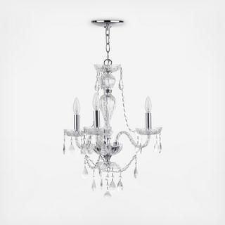 Chrome Adjustable 3-Light Chandelier