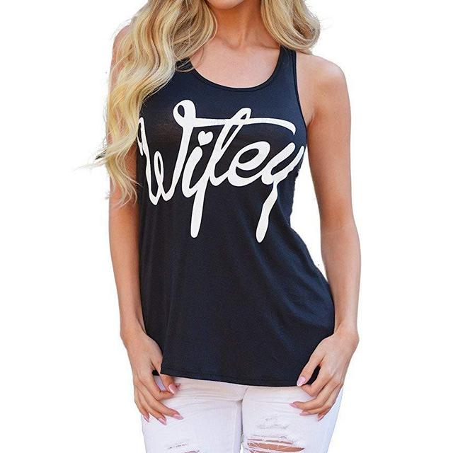 Mansy Women's Letter printed Wifey Tank Top