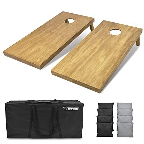 GoSports 4'x2' Regulation Size Wooden Cornhole Boards Set - Includes Carrying Case and Over 100 Optional Bean Bag Colors