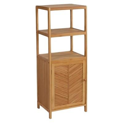 3 Shelf tower with cabinet Light Brown Bamboo - Eco Styles