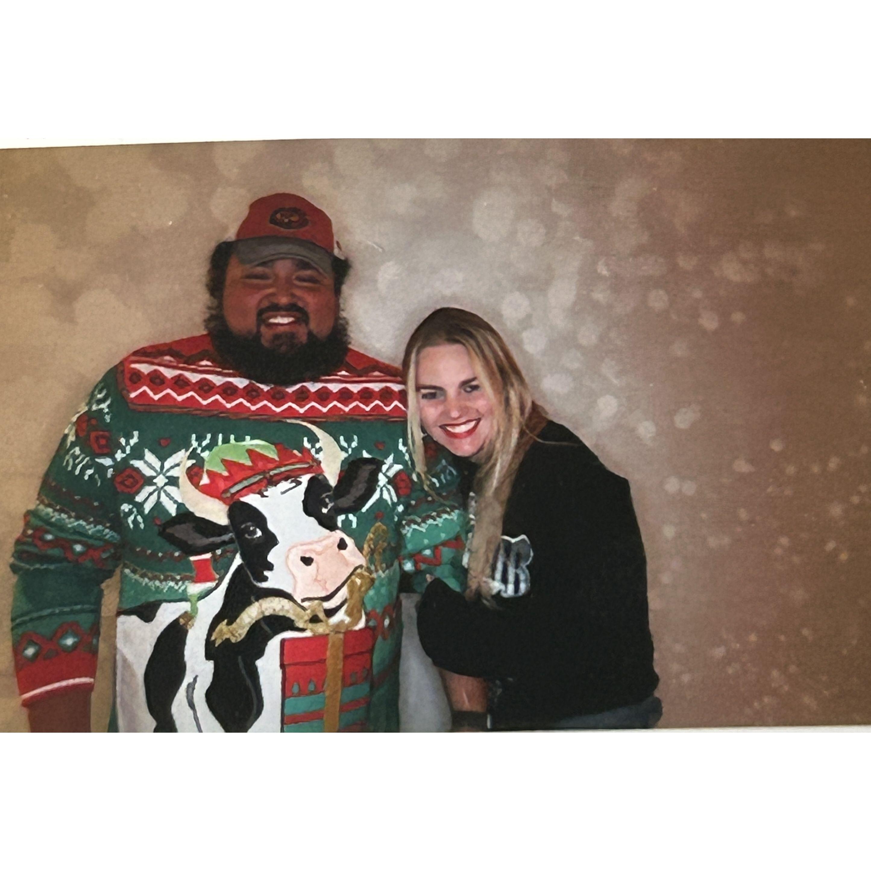 At a ugly sweater Christmas party